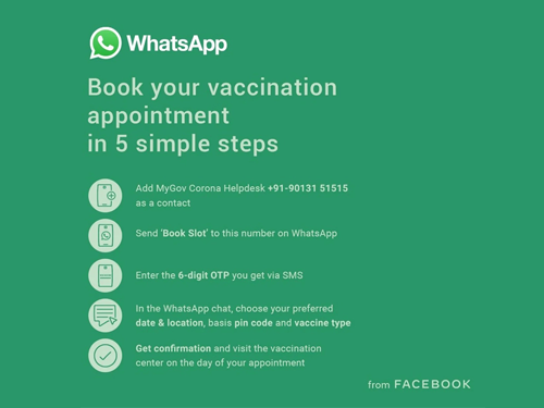 Booking Covid vaccine slots becomes easier – it can be done on WhatsApp now
