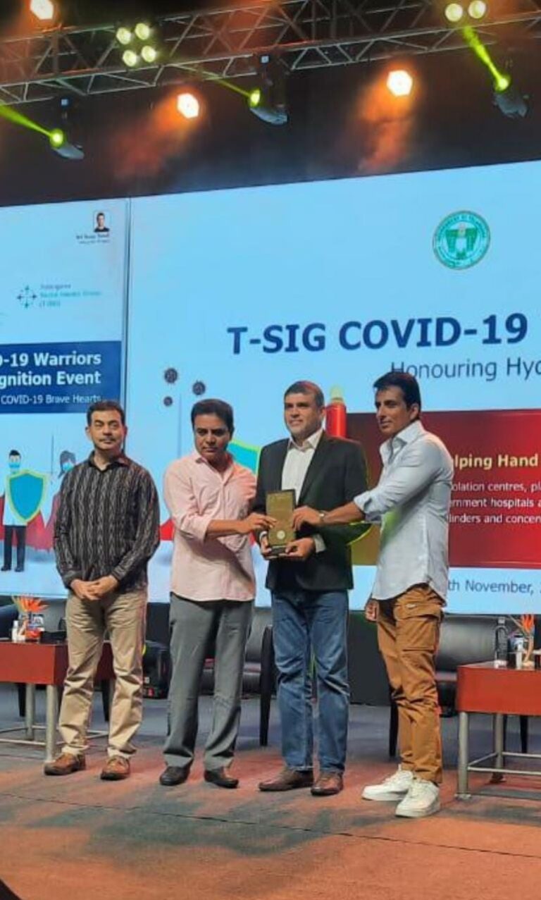 Helping Hand Foundation receives T-Social Impact COVID Relief Recognition by Telangana Government