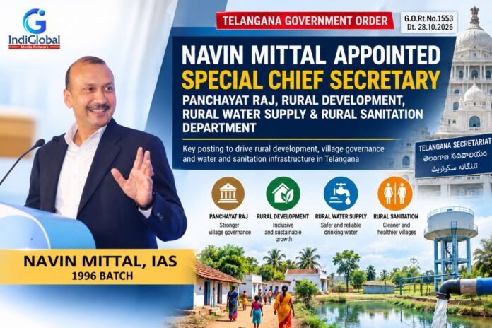 Navin Mittal Takes Charge of Telangana Rural Development, Bringing Reform Experience to a Key Public Service Portfolio Navin Mittal IAS